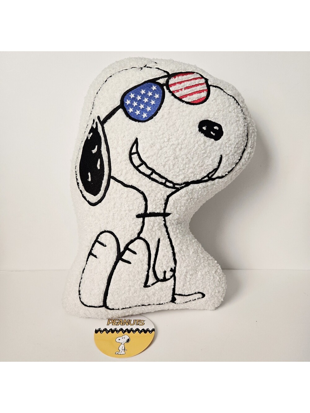 Peanuts Snoopy USA American Flag Sunglasses 14" x 17" Decorative Pillow NWT